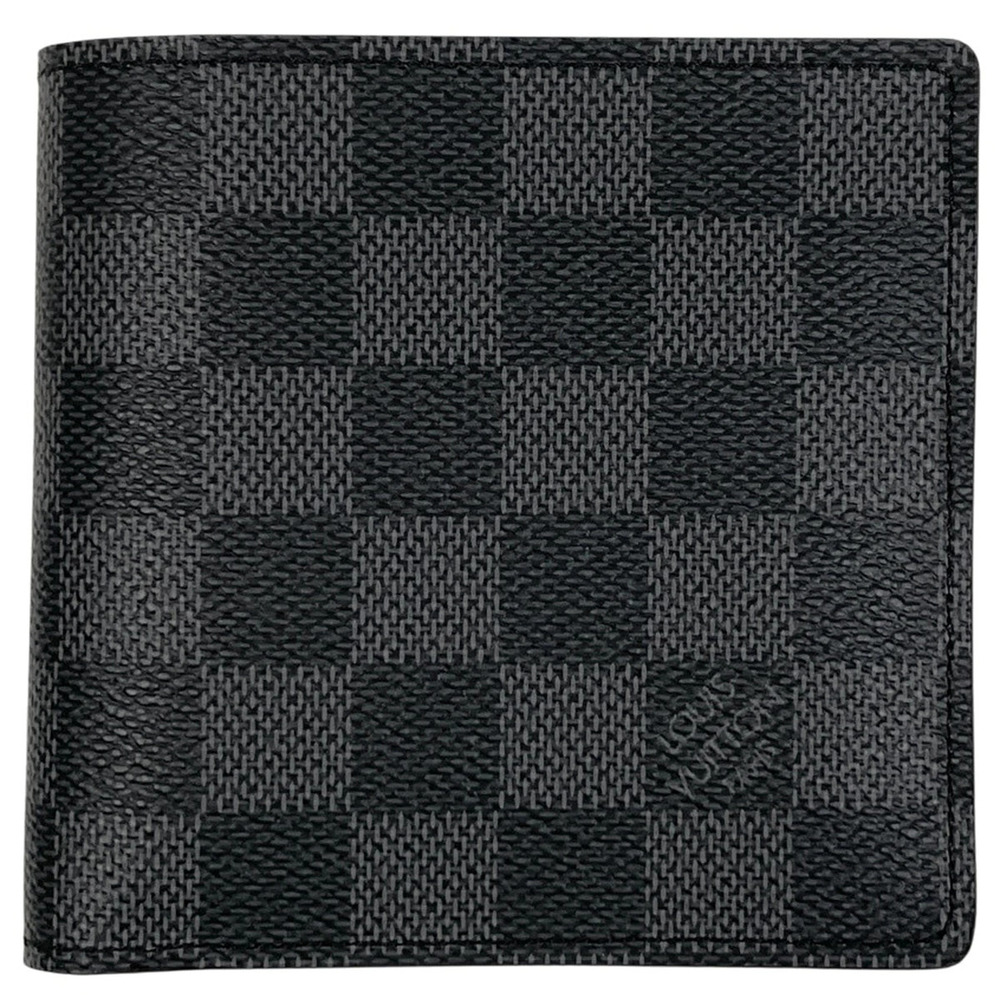 Louis Vuitton Portefeuille Marco Bi fold Wallet Damier Graphite Black